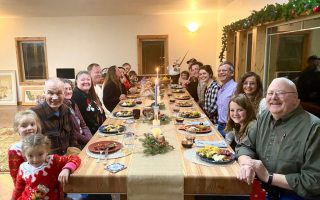Our Montana-esque “one ton cutting board table” is quickly becoming the place for us to congregate and enjoy great food, share farm/ ranch ideas and above all, provide each other with warm companionship.